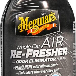 Meguiar's Whole Car Air Refresher, Odor Eliminator Spray Eliminates Strong Vehicle Odors, Black Chrome Scent – 2 Oz Spray Bottle